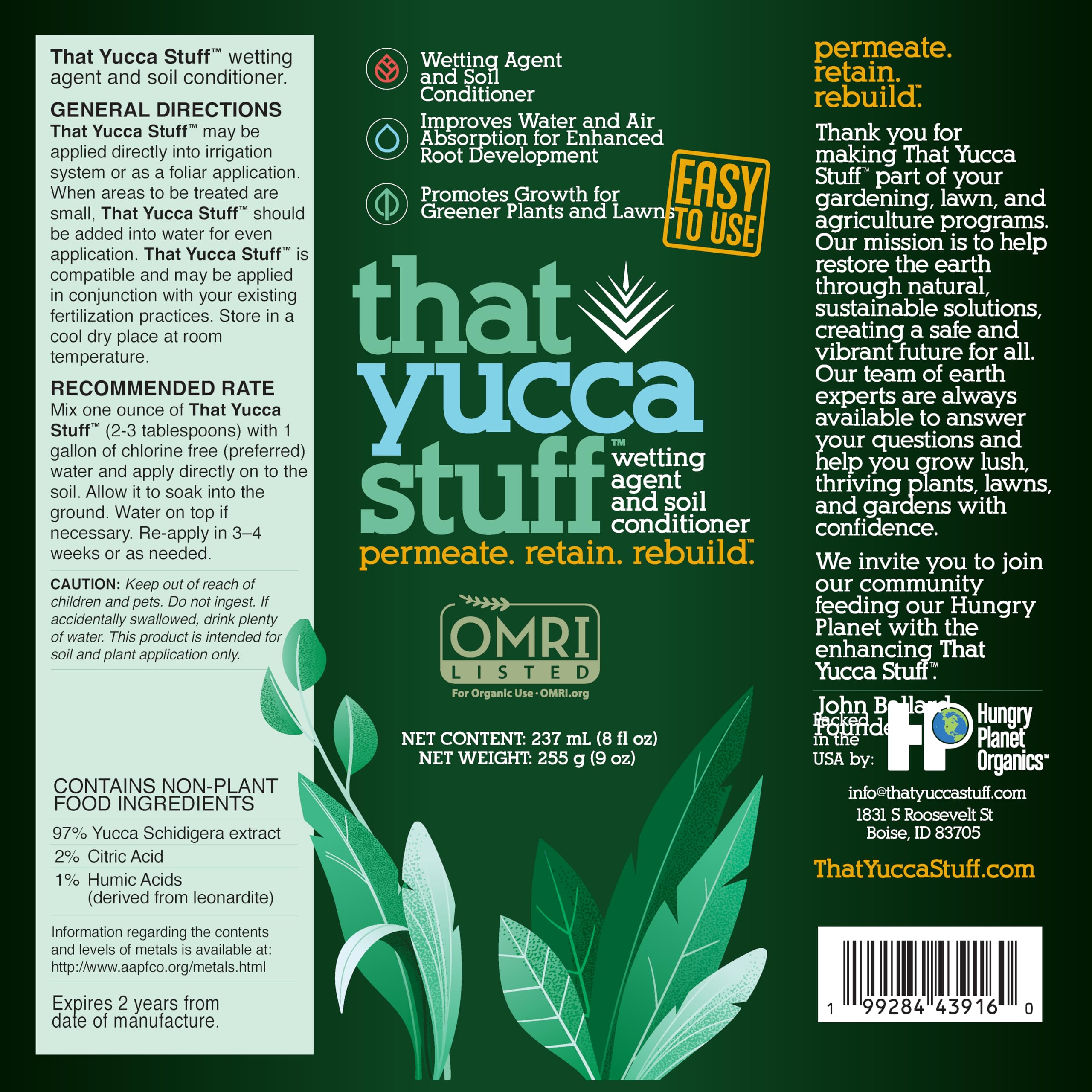 That Yucca Stuff root growth illustration emphasizes stronger plant roots