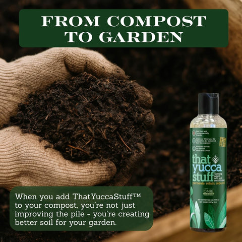 That Yucca Stuff wetting agent enhances water penetration in soil