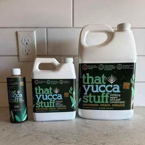 That Yucca Stuff is an organic, biodegradable soil conditioner.