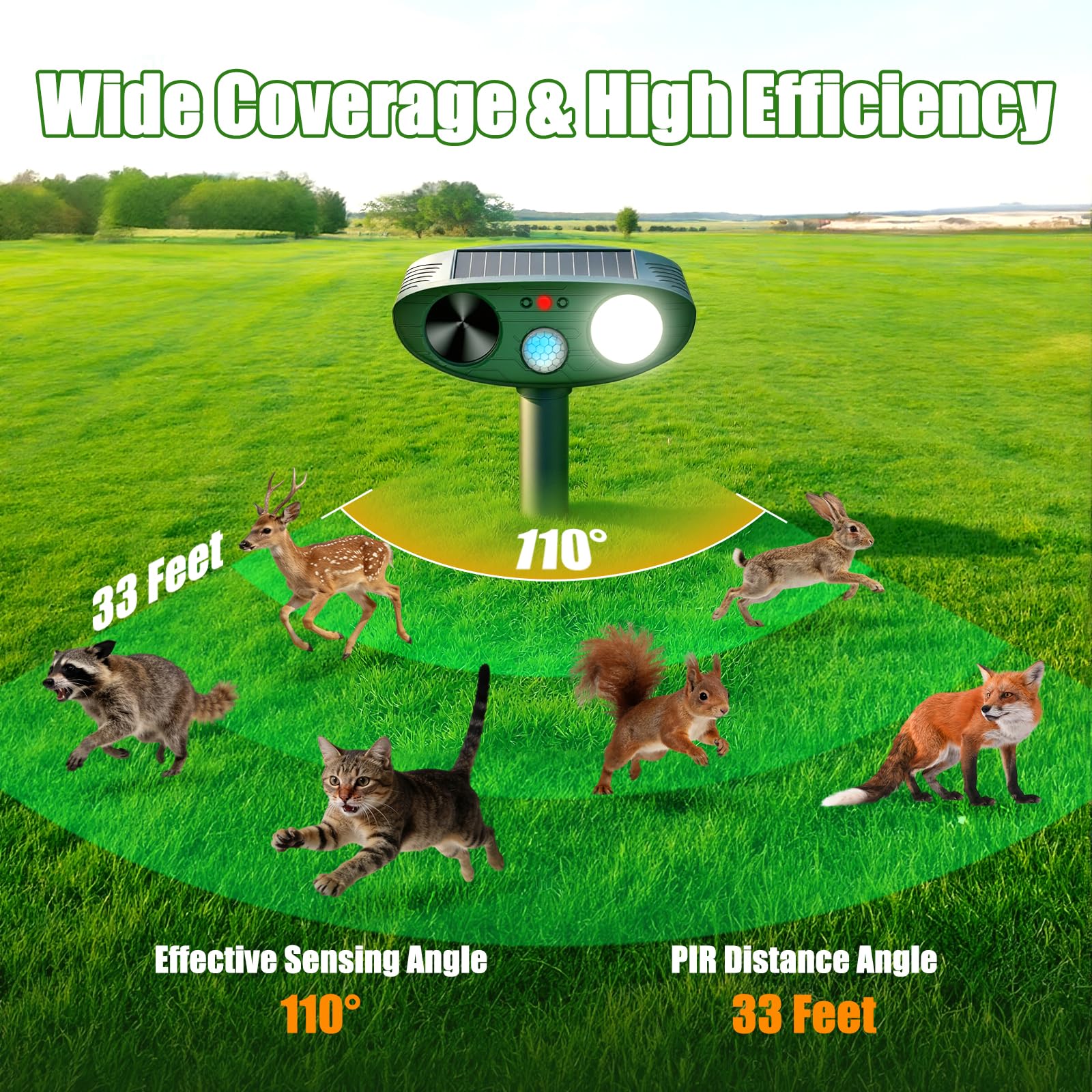 Thcritter 2026 deterrent back view shows compact outdoor design