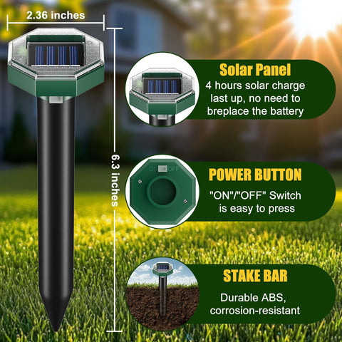 Thcritter ultrasonic pulses emitting signals to deter burrowing pests safely for pets