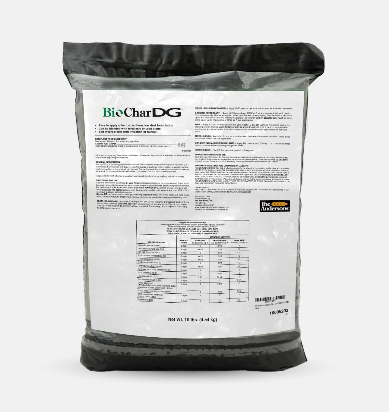The Andersons BioChar DG granules for lawn application improve soil integration