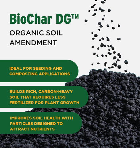 BioChar DG in soil creates improved texture and moisture retention