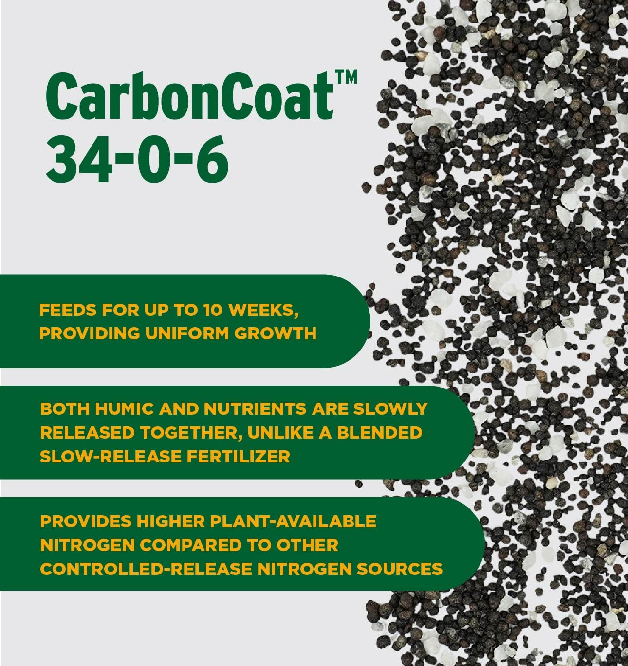 Coated carboncoat granules illustrate slow nutrient release