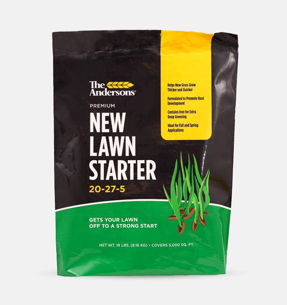 The Andersons Premium New Lawn Starter bag front for establishing new turf