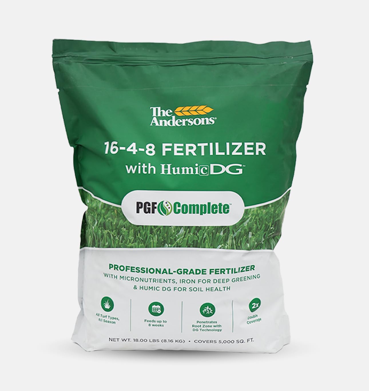 The Andersons PGF Complete granules show ultra-fine coverage for even distribution.