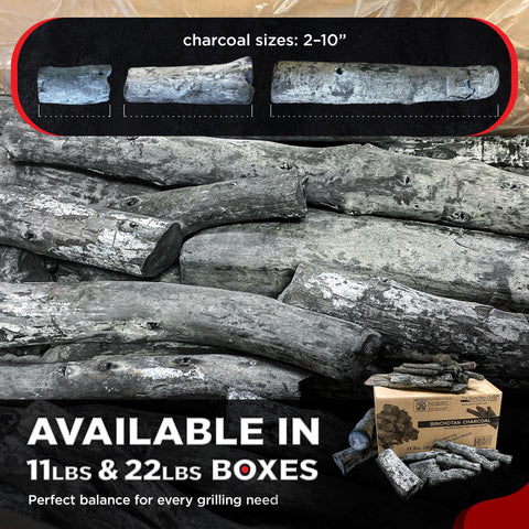 Eco-friendly, reusable Binchotan charcoal supports sustainable grilling.
