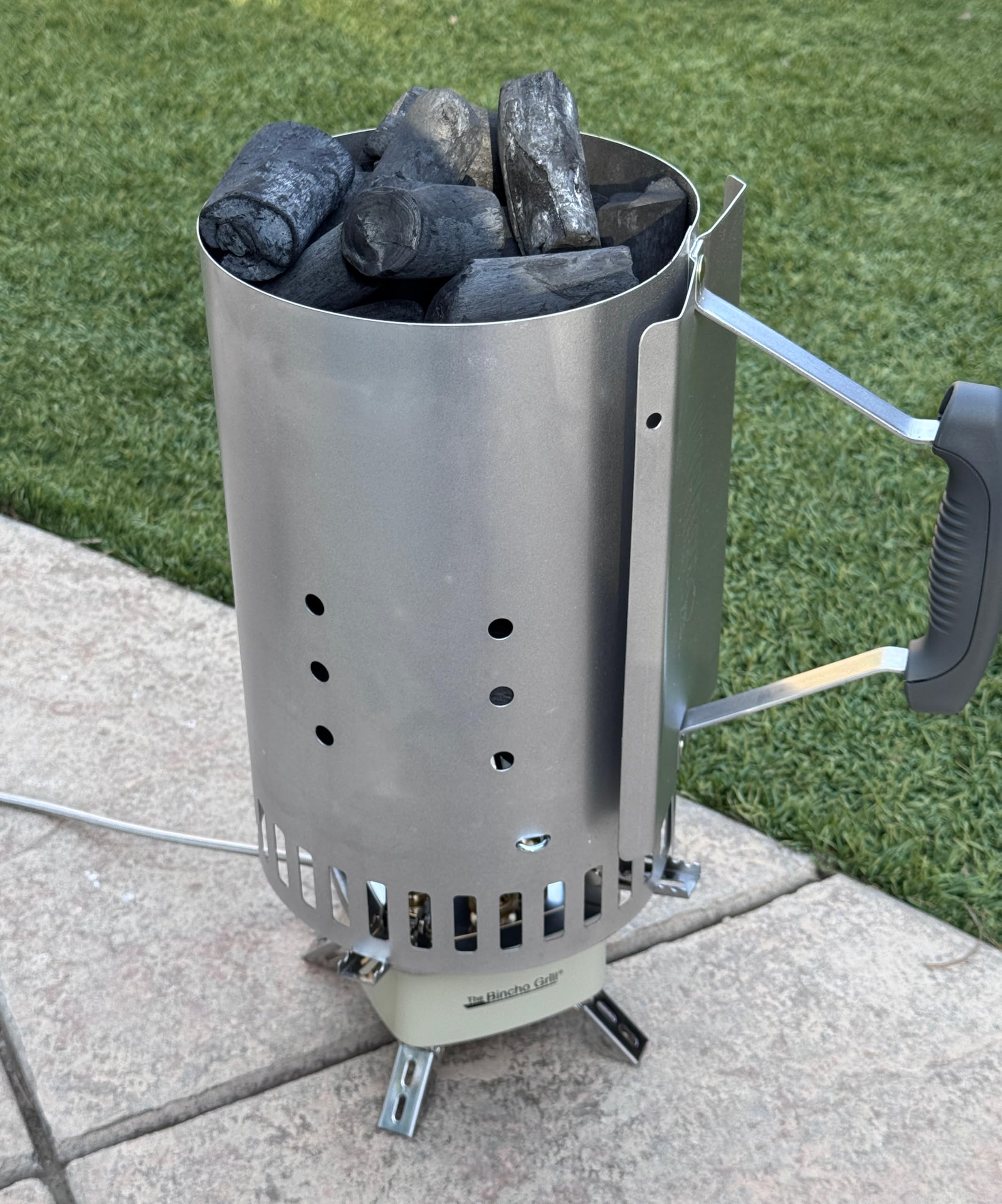 The Bincho Grill pairs with a charcoal chimney for quick lighting