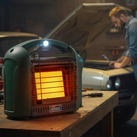 The BOSS CSA-certified portable heater ensures safe outdoor heating.