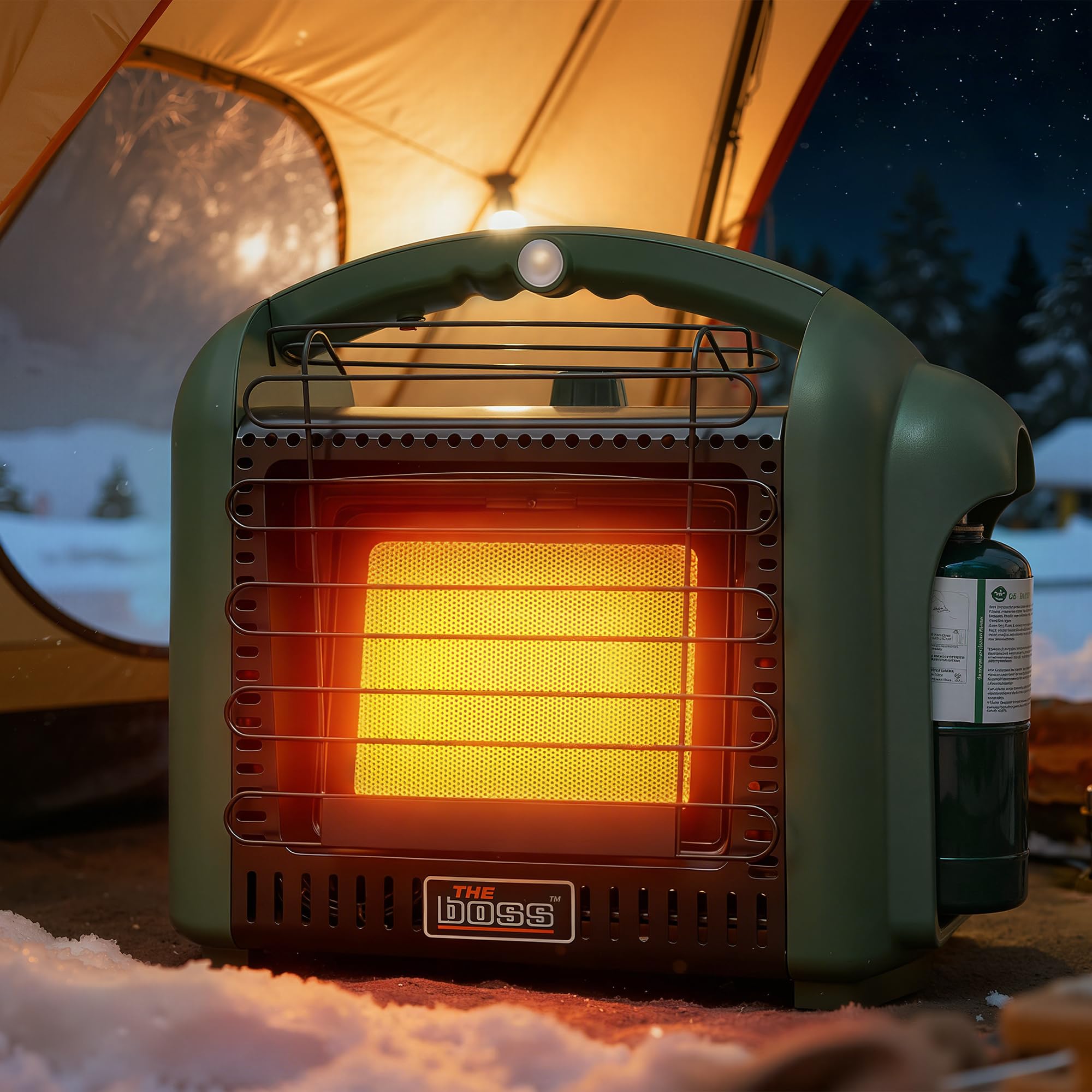 The BOSS quick-heating-radiant design warms spaces rapidly.
