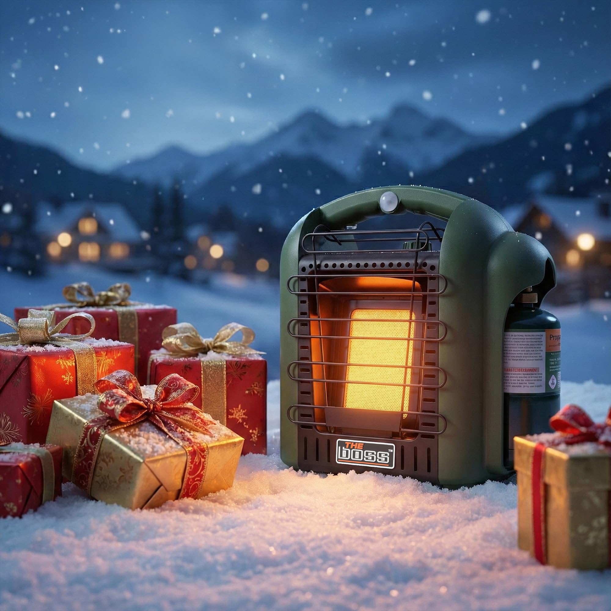 THE BOSS propane heater tent-use demonstrates compact warmth in small shelters