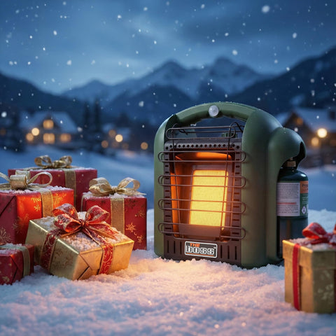 THE BOSS propane heater tent-use demonstrates compact warmth in small shelters