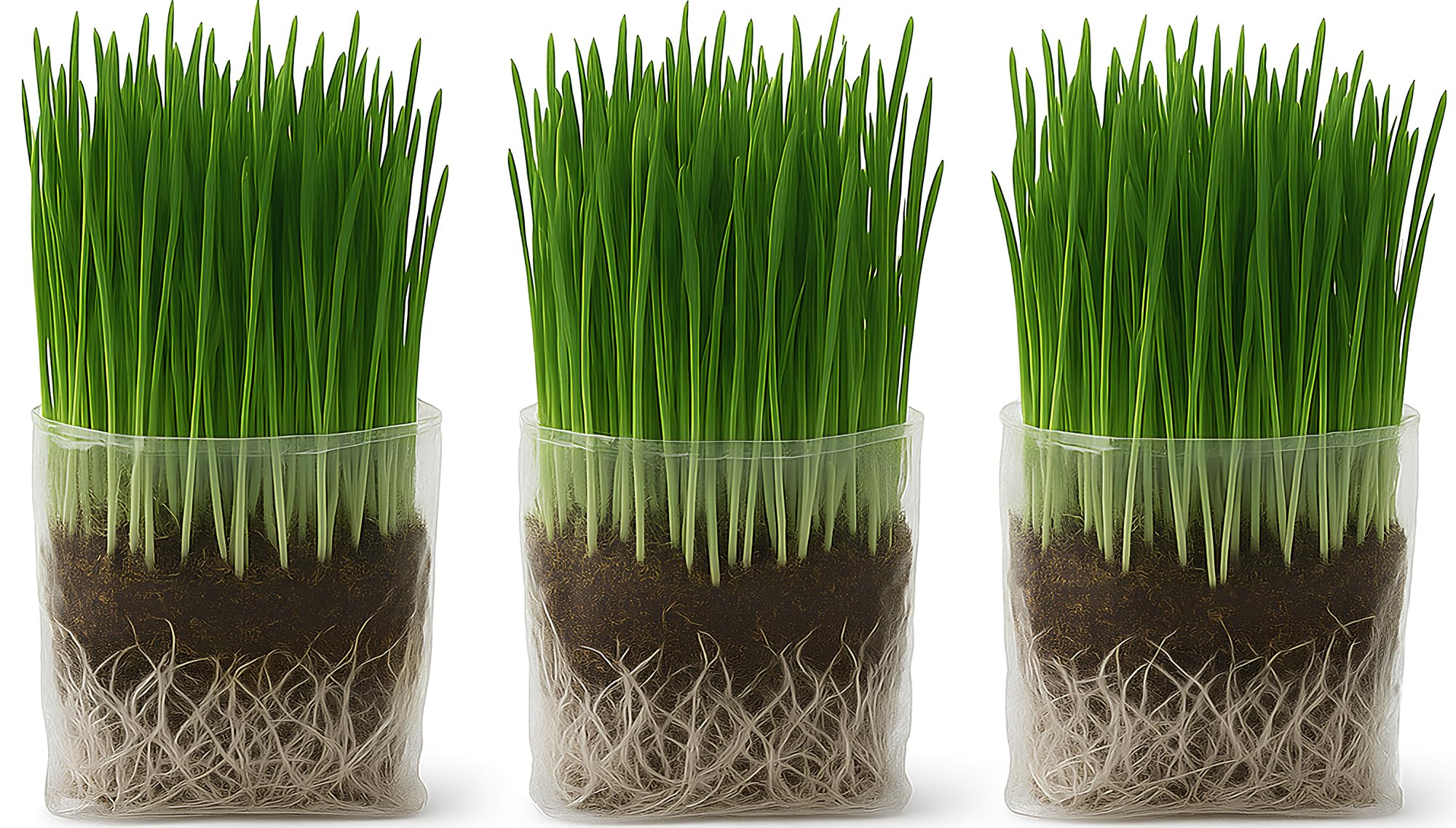 The Cat Ladies cat grass grow bag kit ready for quick indoor cat grazing
