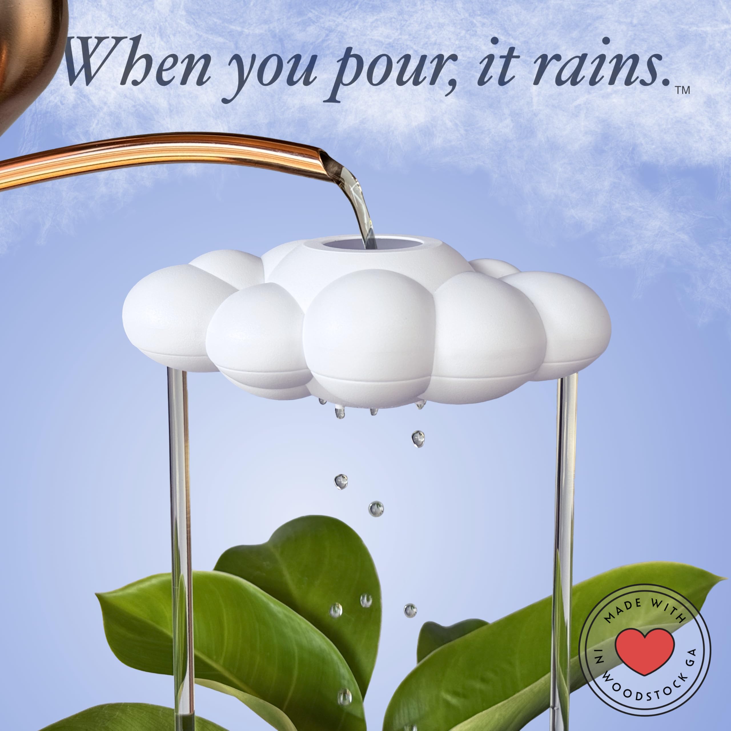 The Cloud Makers Dripping Rain Cloud, proudly USA-made for plant lovers