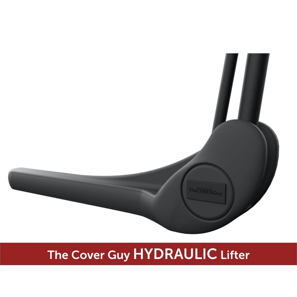 The Cover Guy lifter uses space-saving design to keep the deck clear.