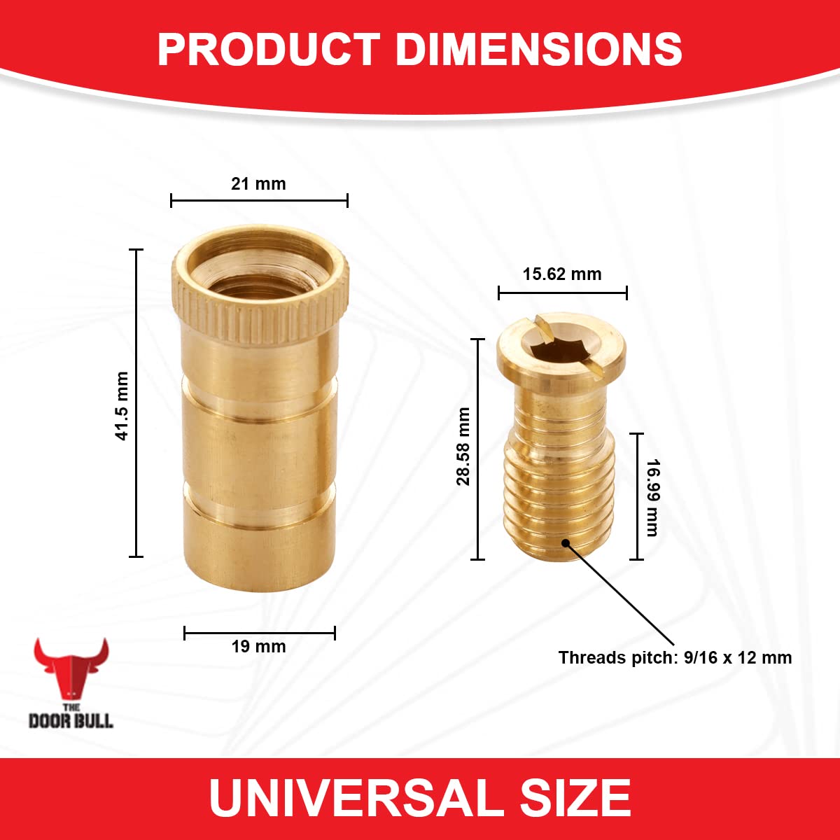 The Door Bull rust-resistant brass anchors resist corrosion for long-lasting use.