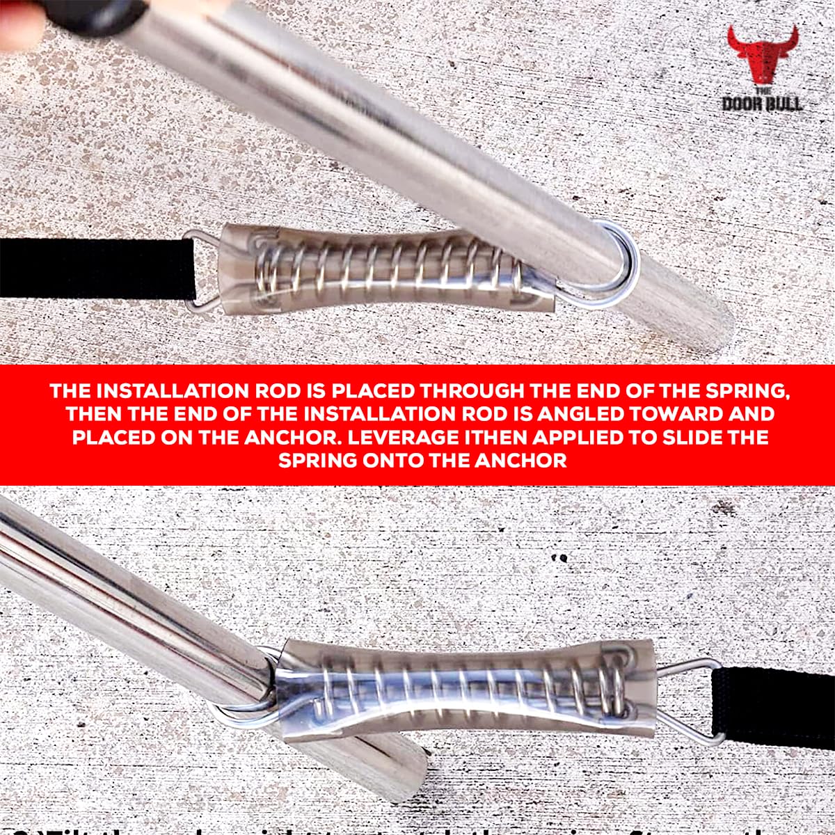 The Door Bull long, rust-free rod suitable for heavy-duty pool tasks.