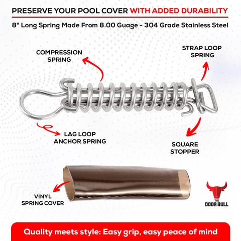 The Door Bull universal-fit spring works with major brands for flexible use.