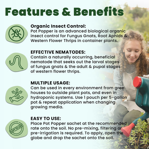 The Environmental Factor Pot Popper releasing nematodes to combat soil pests.