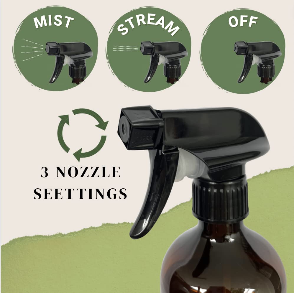 Amber bottle design from The Green Alcove blends with home decor while protecting contents.