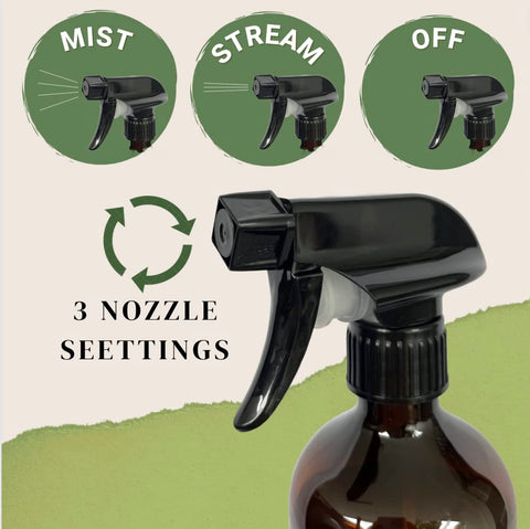 Amber bottle design from The Green Alcove blends with home decor while protecting contents.
