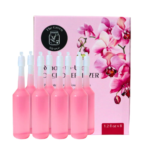The Green Alcove Liquid Orchid Fertilizer Spikes packaging for easy, mess-free feeding.