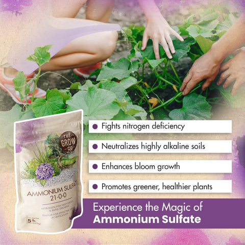 The Grow Co lawn and garden feed promotes greener foliage and sturdier stems.