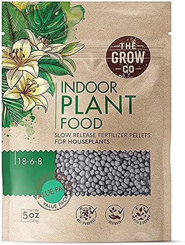 The Grow Co indoor plant food bottle pour for easy application and steady growth.