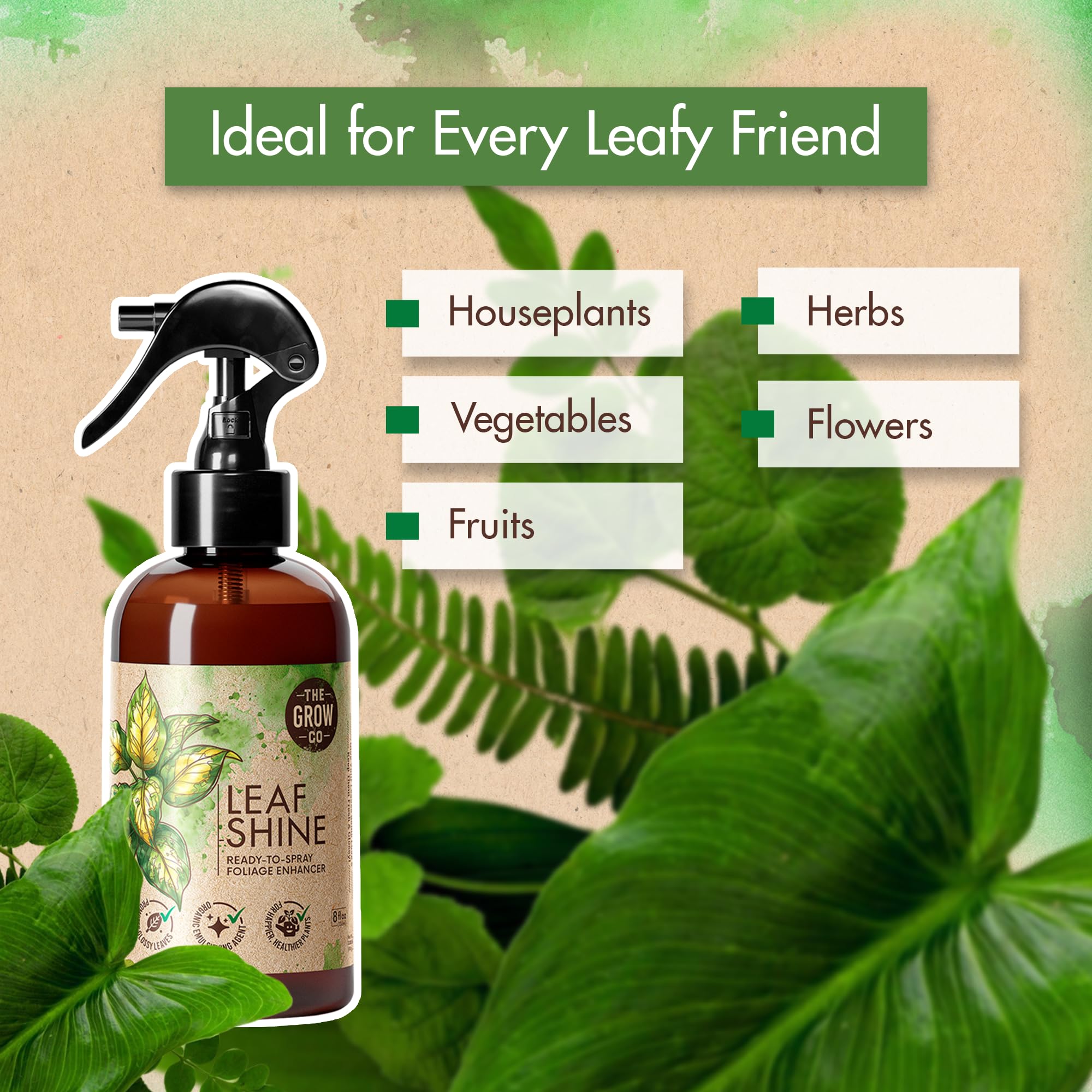 The Grow Co Leaf Shine easy application saves time on plant care.