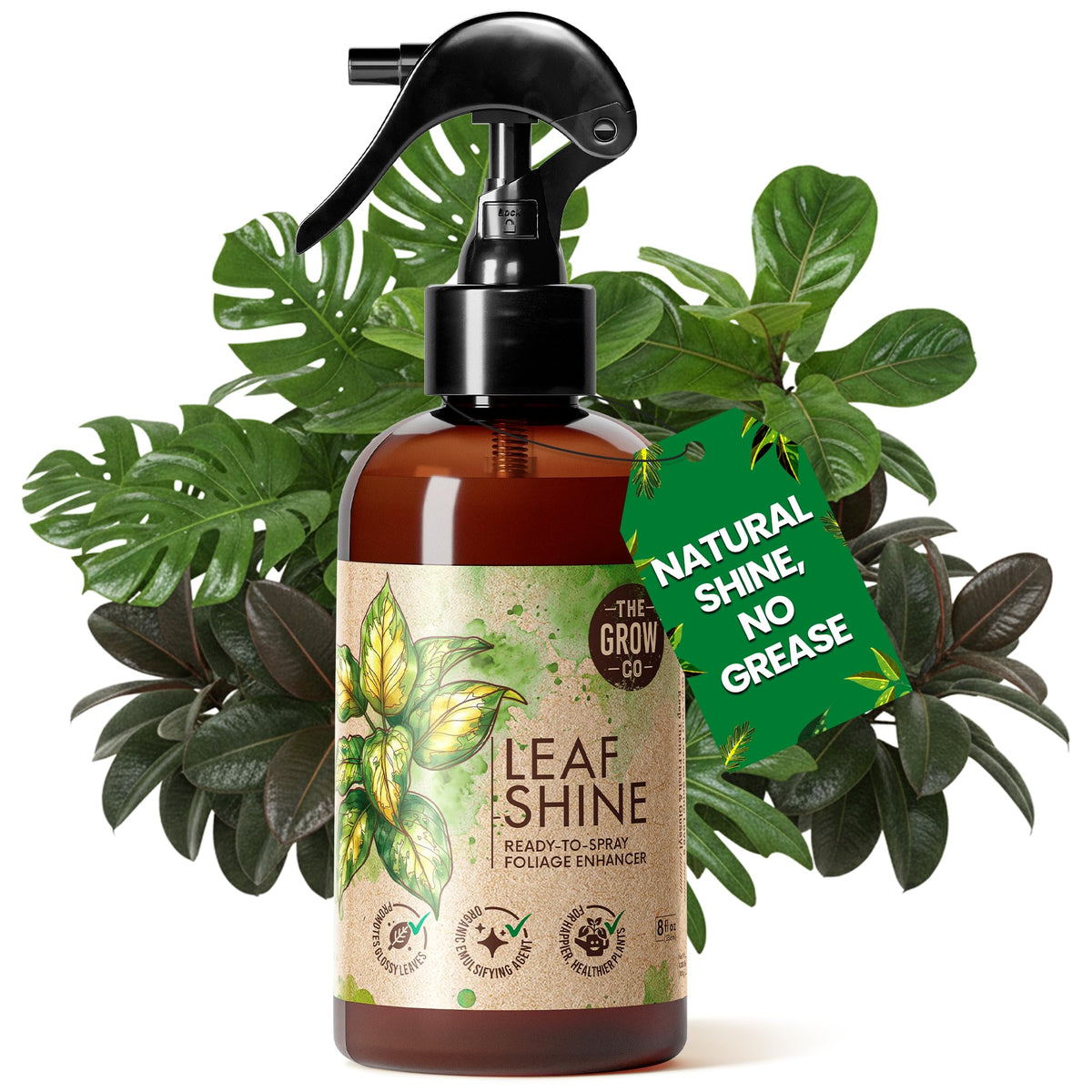 The Grow Co Leaf Shine Spray bottle for easy plant care and glossy foliage.