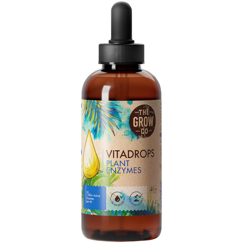 The Grow Co plant enzymes bottle improves plant enzyme activity for vibrant growth.