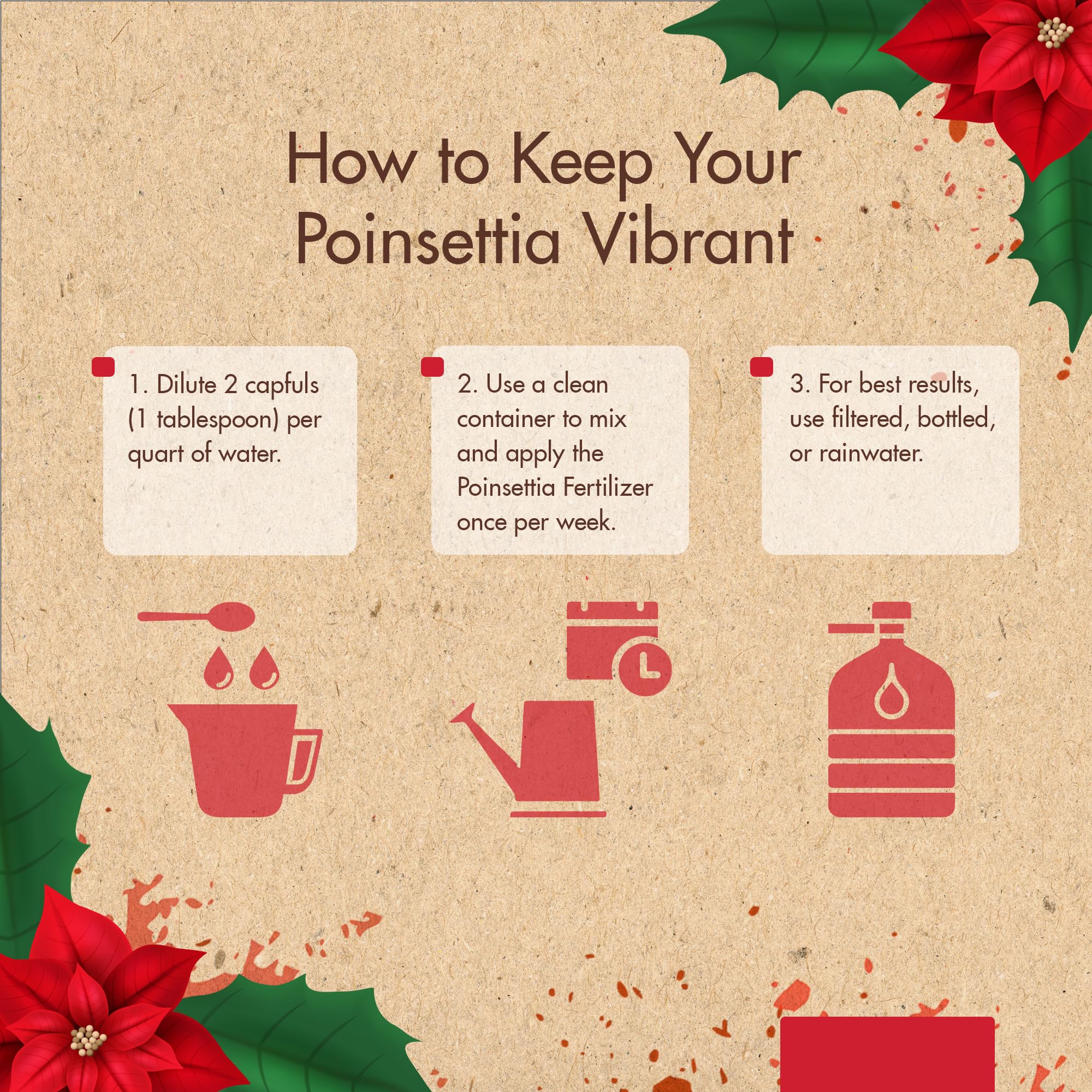 The Grow Co USA-made fertilizer supports healthy poinsettias with trusted quality.
