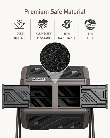 The Grow'Ing BPA-free plastic exterior resists cracking while keeping recyclables accessible.
