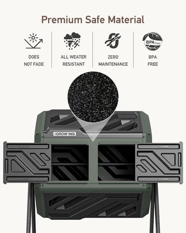 THE GROW'ING compact footprint in-use photo shows space-saving outdoor placement.