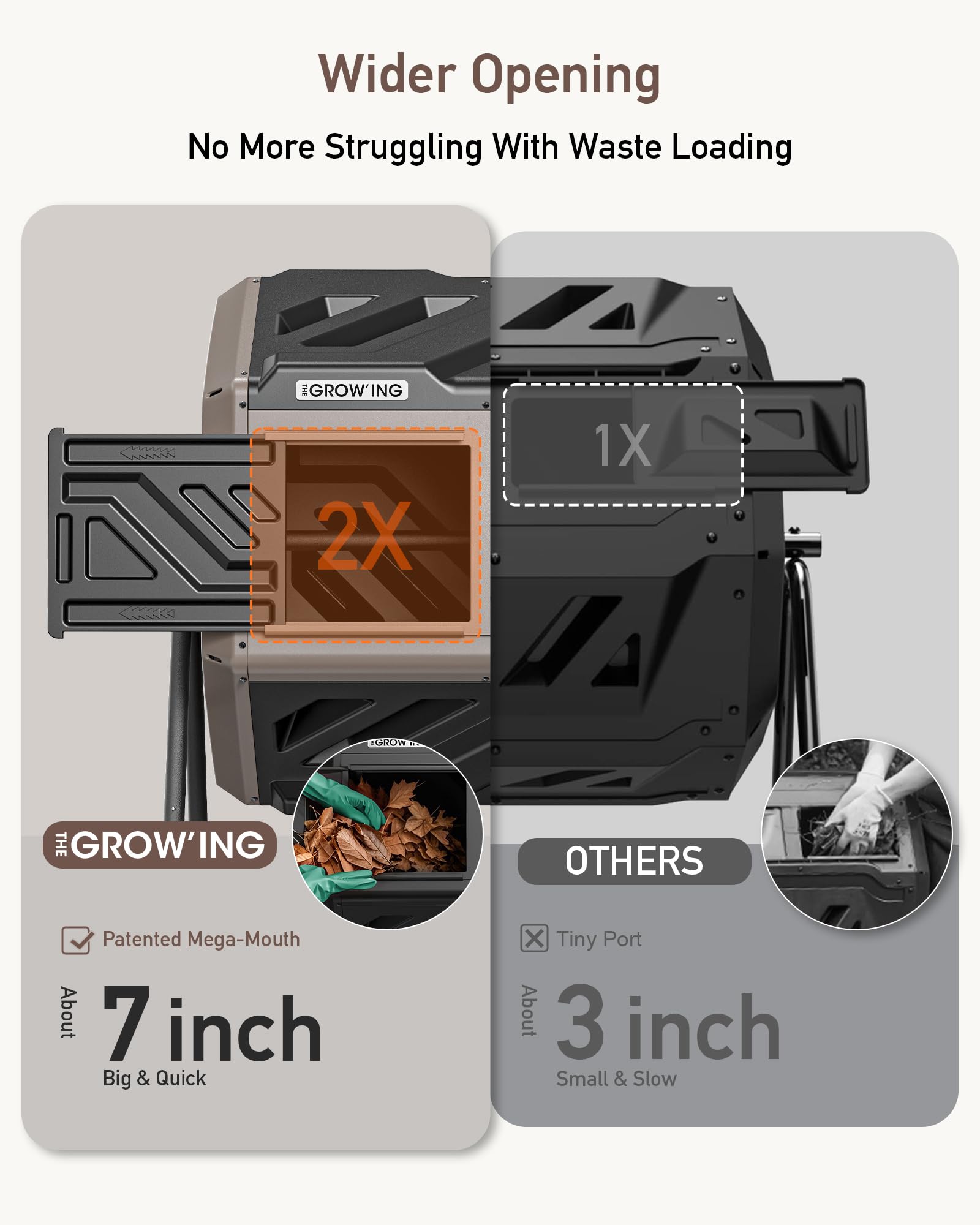 The Grow'Ing internal nut assembly speeds up assembly without external nuts.