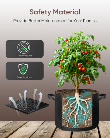 The Growing 1 gallon bag in a backyard garden setup for versatile crops