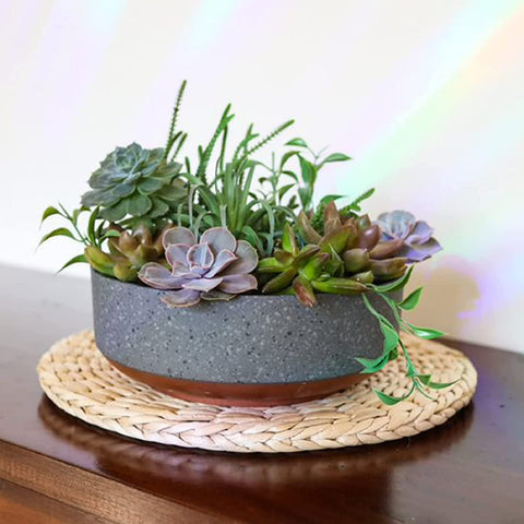 The HC Capri Bowl copper band detail adds a refined tabletop accent