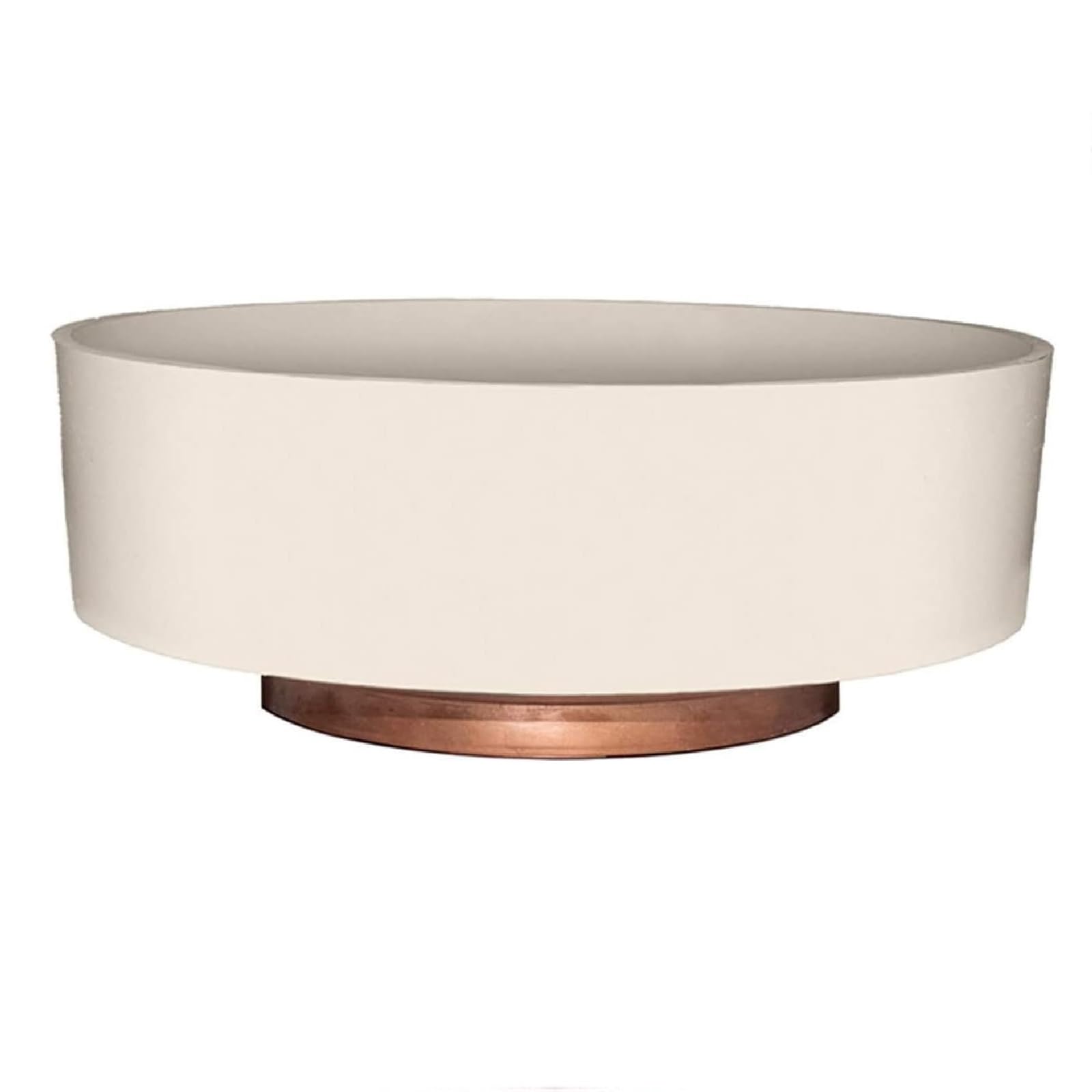 The HC Companies Capri Bowl in vanilla bisque with copper bottom, durable indoor succulent planter.