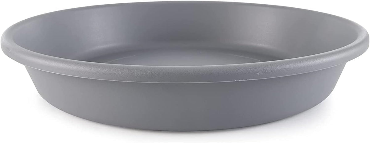 The HC Companies flower pot saucer 21-inch round tray protects surfaces from excess water.
