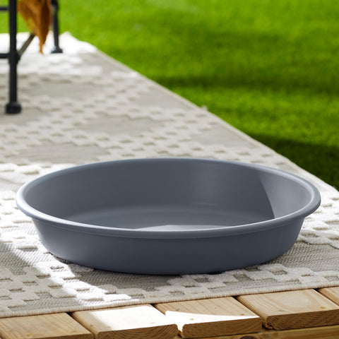 The HC Companies flower pot saucer outdoor setup shields floors from runoff.