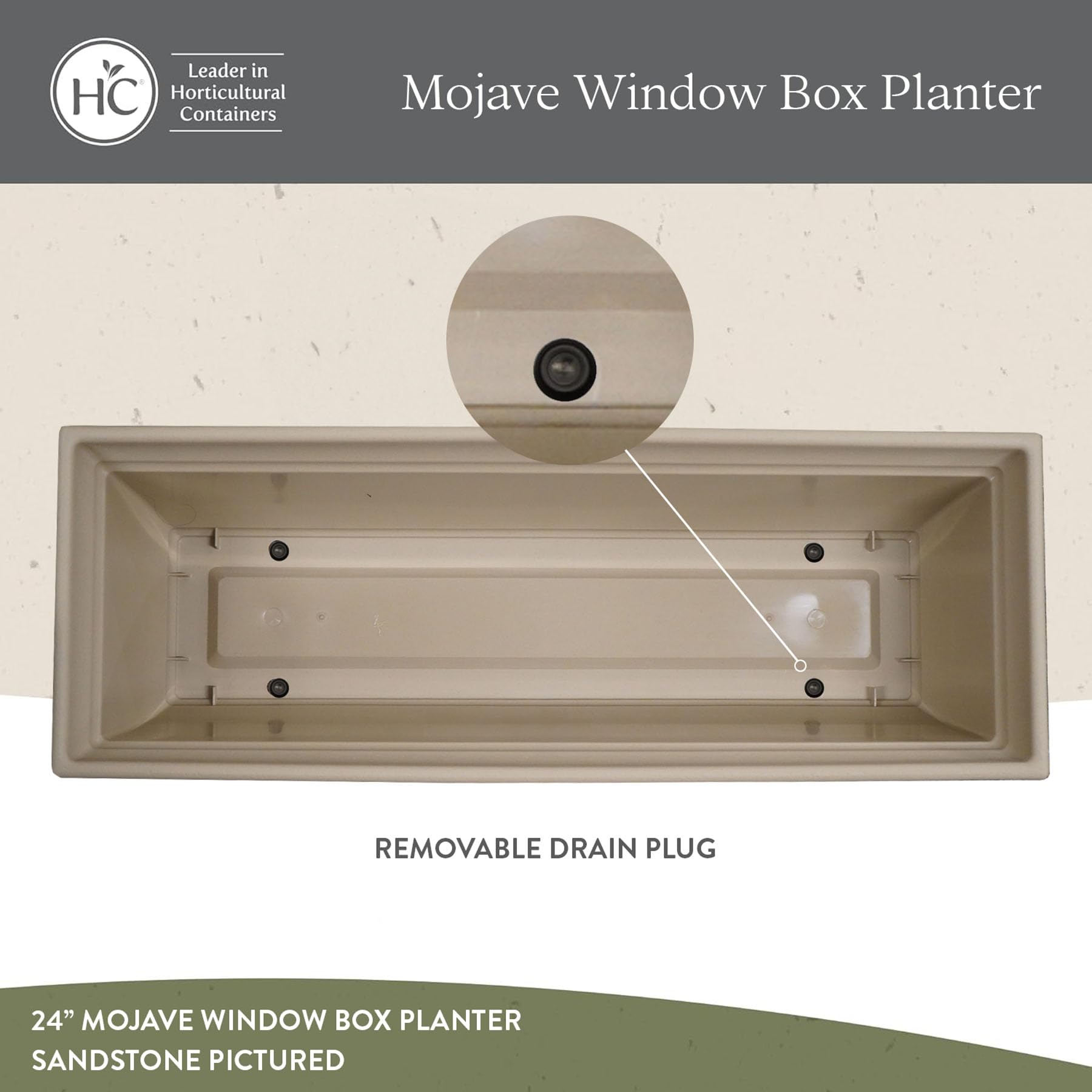 The Mojave window planter 23.5 inch length accommodates several plants.