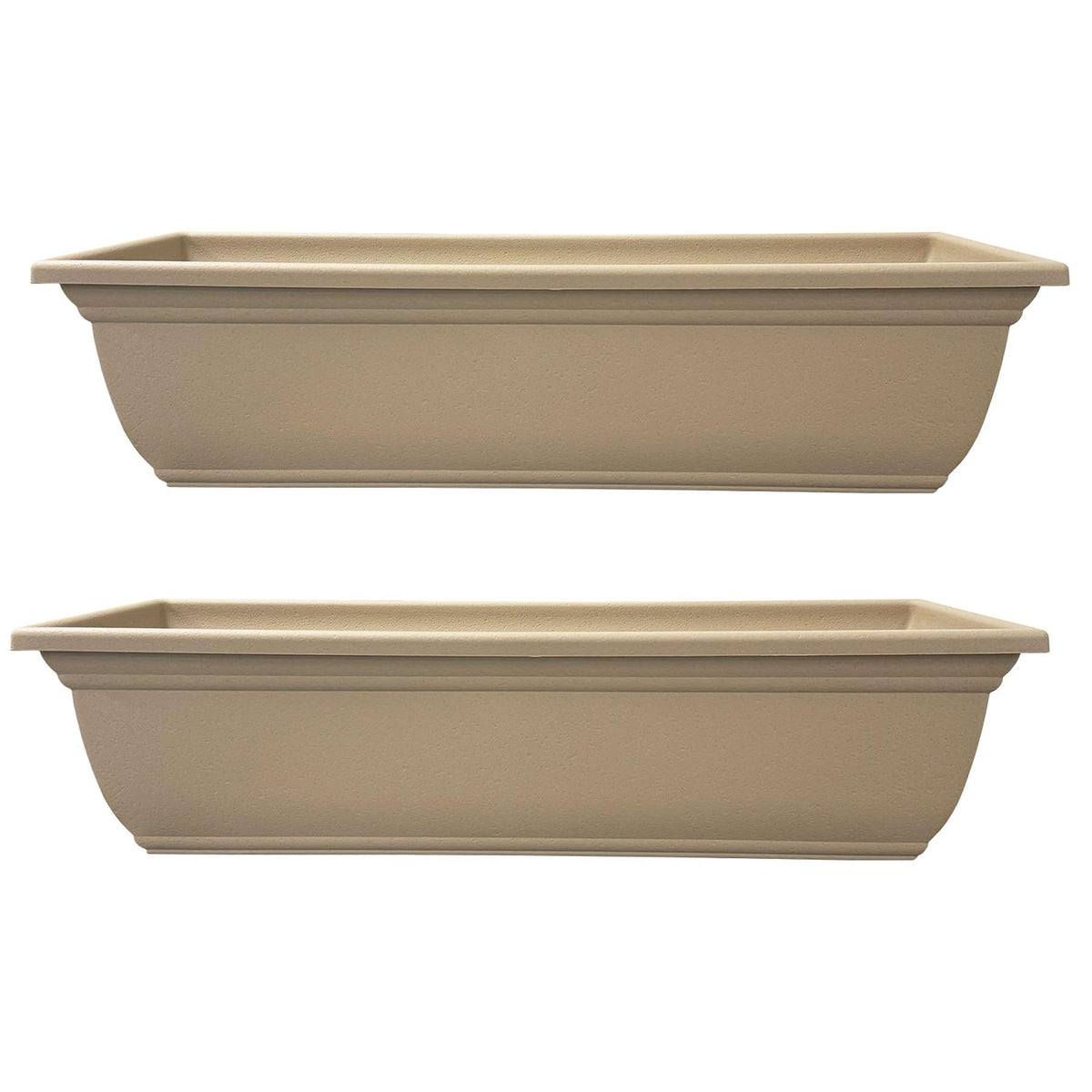 The HC Companies Mojave planter with drainage holes for proper water flow outdoors.