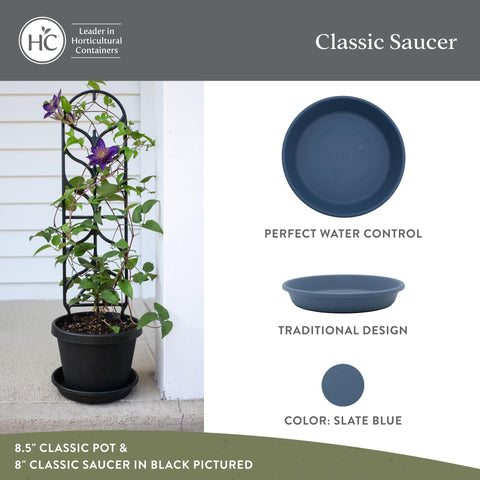 The HC Companies plastic drip tray provides reliable water control for home gardens.