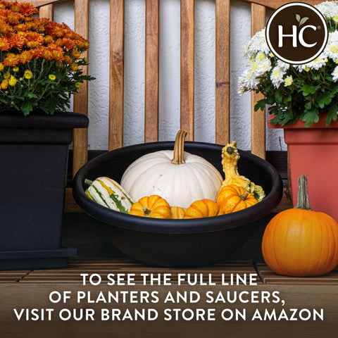 The HC Companies shallow planter round bowl shape, ideal for low-growing plants.