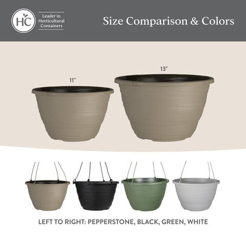 Generous 13 by 13 by 7.5 inch size supports flowers