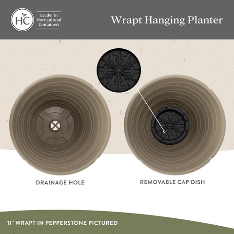 Removable cap dish drainage helps prevent overwatering and root issues