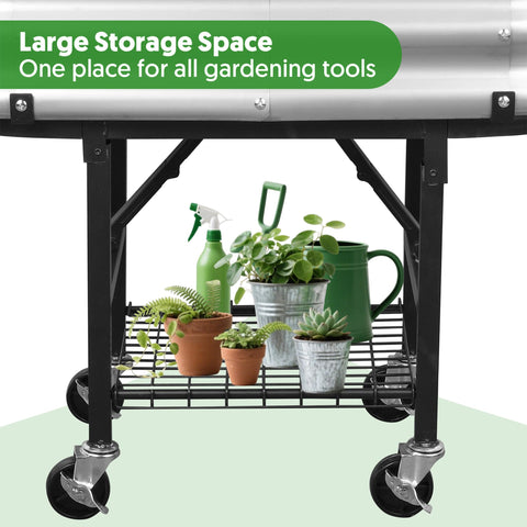 The Home Cult foldable stand enables quick garden setup.