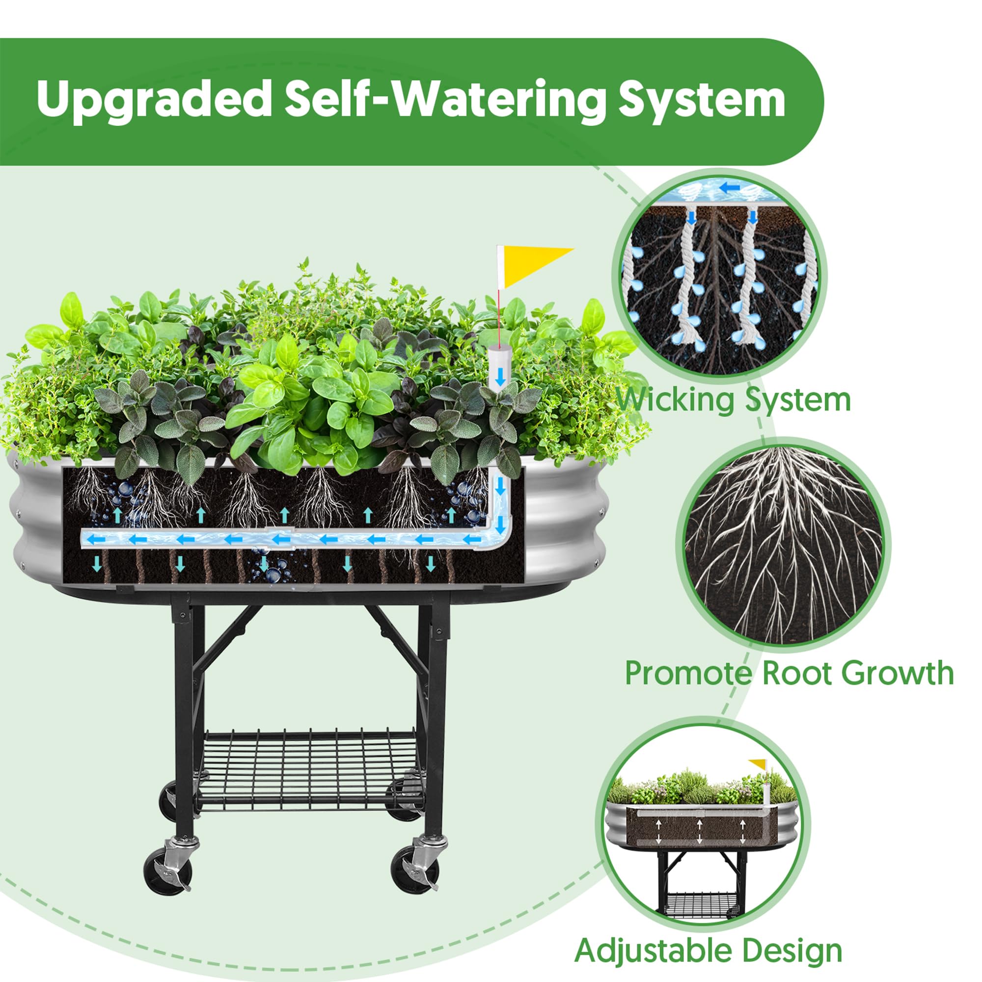 The Home Cult galvanized frame provides sturdy plant support.