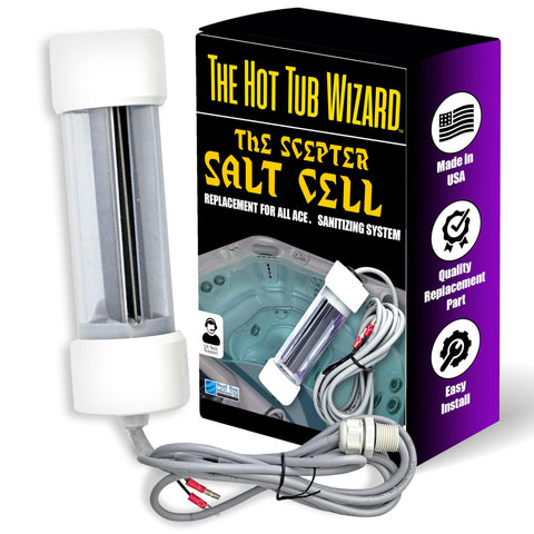 The Hot Tub Wizard Scepter salt cell for ACE 76078 ensures reliable spa sanitation.