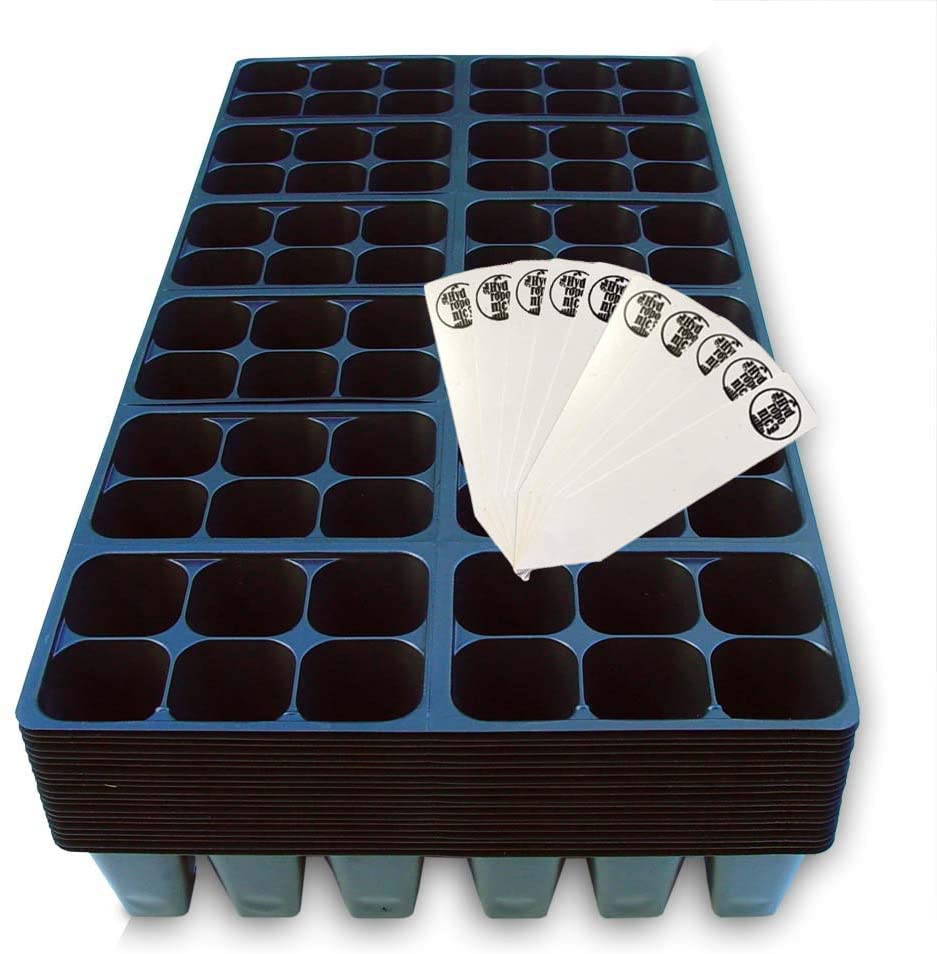 The Hydroponic City seed starter tray close-up of 1440 cells promoting robust root development.